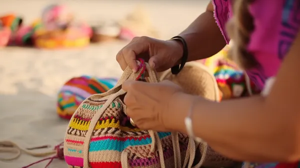 Wayuu bag with care instructions and certificate of authenticity